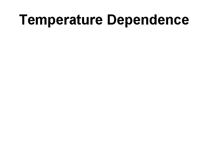 Temperature Dependence 