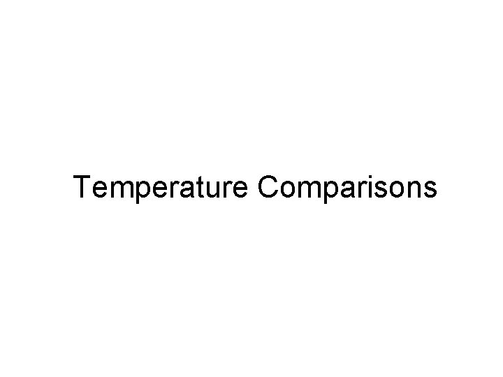 Temperature Comparisons 