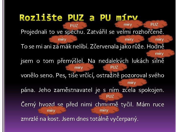 míry PUZ Projednali to ve spěchu. Zatvářil se velmi rozhořčeně. míry To se mi