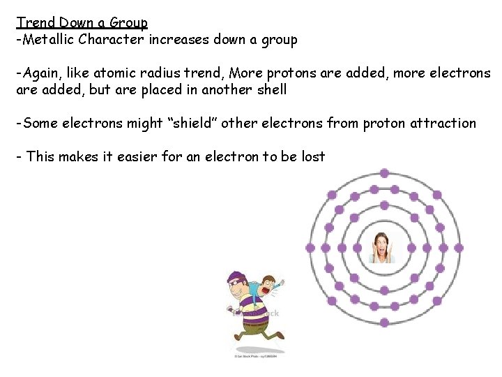 Trend Down a Group -Metallic Character increases down a group -Again, like atomic radius
