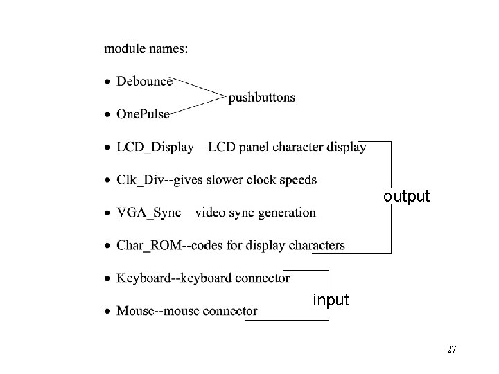 output input 27 