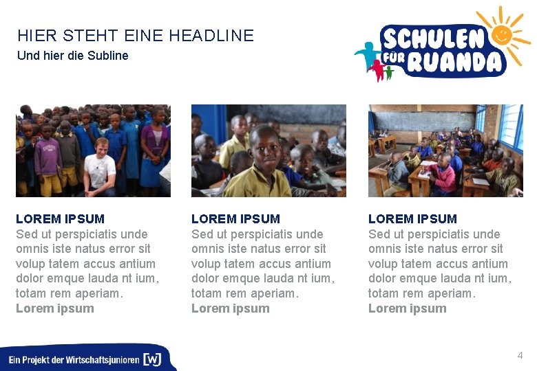 HIER STEHT EINE HEADLINE Und hier die Subline LOREM IPSUM Sed ut perspiciatis unde