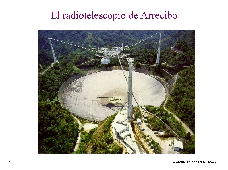 El radiotelescopio de Arrecibo 43 Morelia, Michoacán 14/4/21 