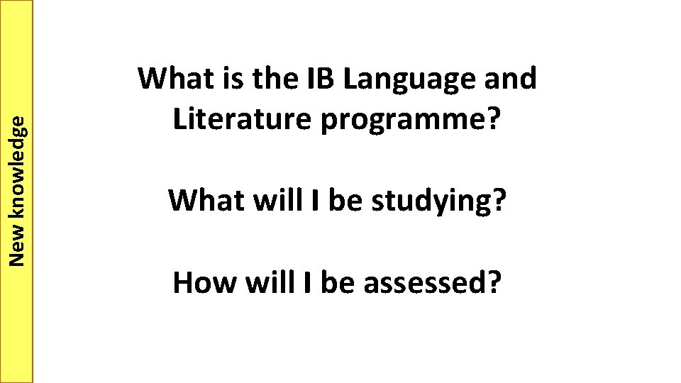 New knowledge What is the IB Language and Literature programme? What will I be