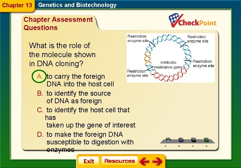 Chapter 13 Genetics and Biotechnology Chapter Assessment Questions What is the role of the