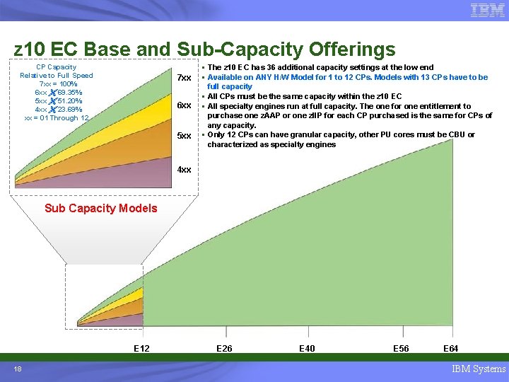 z 10 EC Base and Sub-Capacity Offerings CP Capacity Relative to Full Speed 7