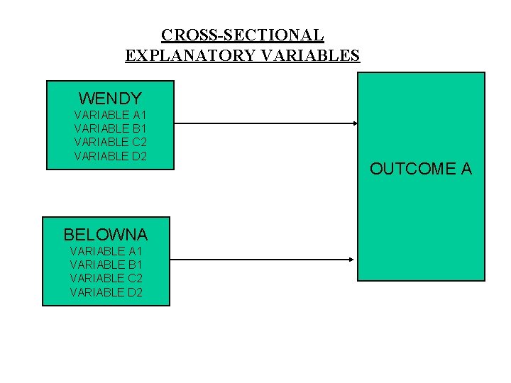 CROSS-SECTIONAL EXPLANATORY VARIABLES WENDY VARIABLE A 1 VARIABLE B 1 VARIABLE C 2 VARIABLE
