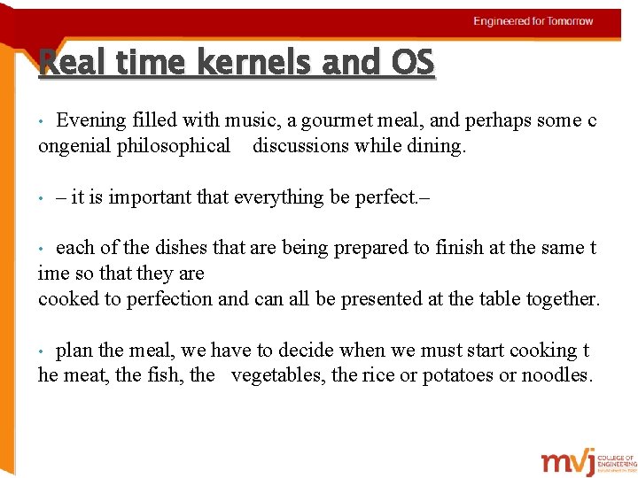 Real time kernels and OS Evening filled with music, a gourmet meal, and perhaps