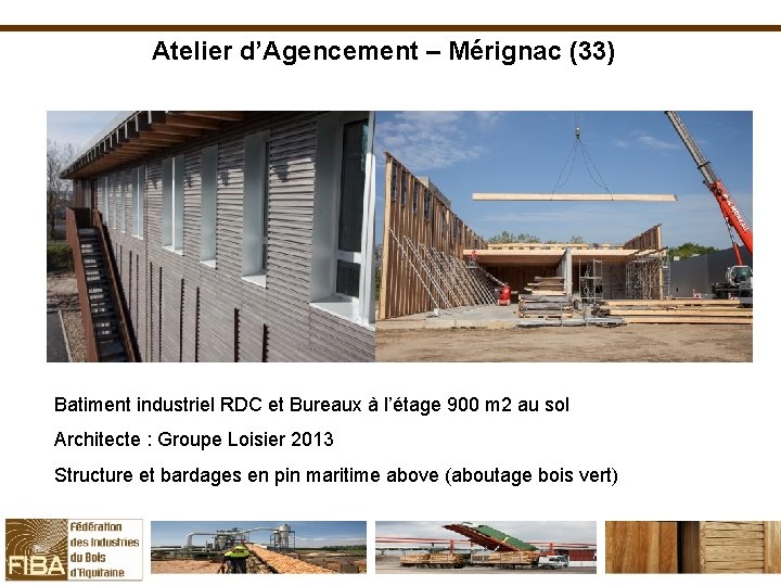Atelier d’Agencement – Mérignac (33) Batiment industriel RDC et Bureaux à l’étage 900 m