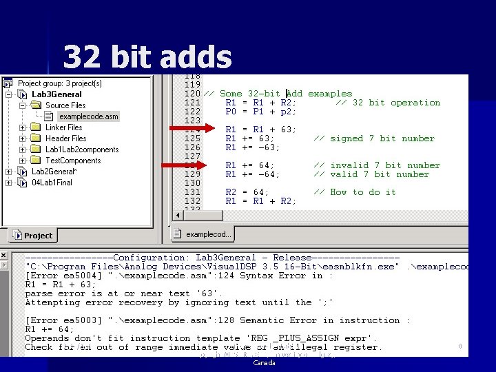 32 bit adds 1/31/2022 Timer Control -- Lab. 3, Copyright M. Smith, ECE, University