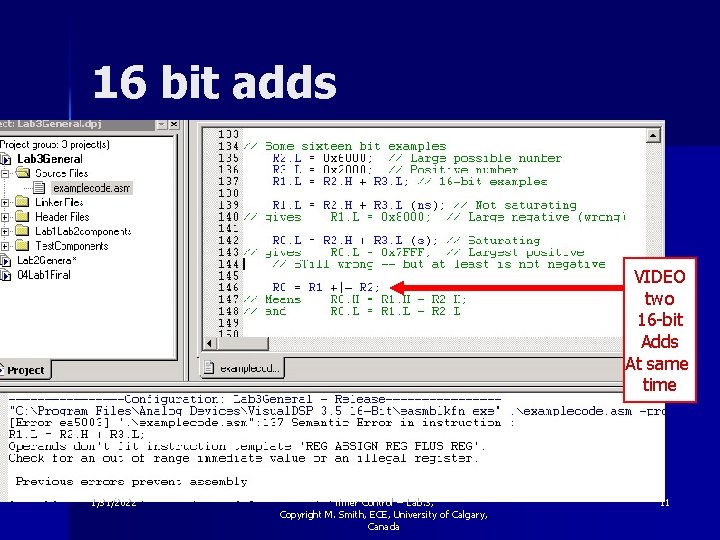 16 bit adds VIDEO two 16 -bit Adds At same time 1/31/2022 Timer Control