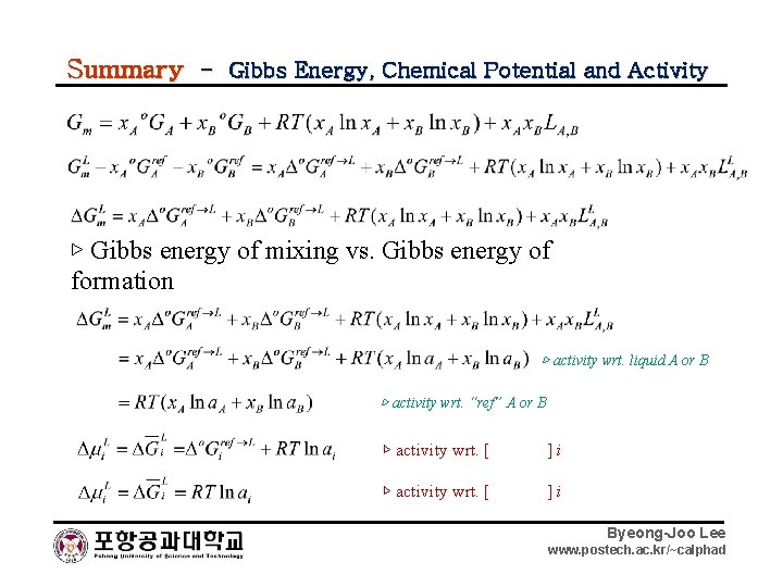 Summary - Gibbs Energy, Chemical Potential and Activity ▷ Gibbs energy of mixing vs.