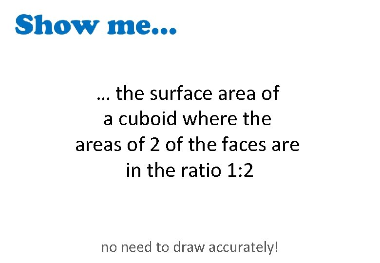 … the surface area of a cuboid where the areas of 2 of the