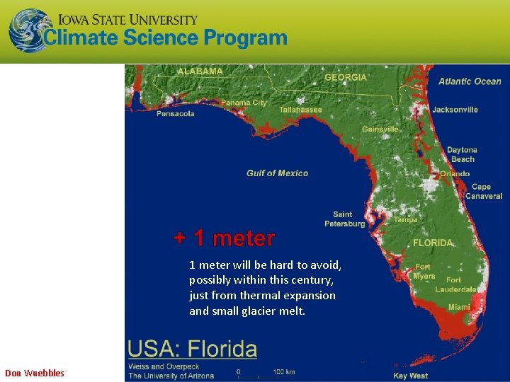 1 meter will be hard to avoid, possibly within this century, just from thermal