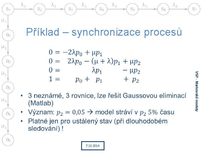 Příklad – synchronizace procesů • VSP - Markovské modely 7. 10. 2014 