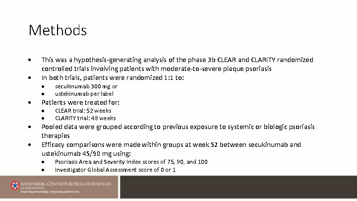 Methods This was a hypothesis-generating analysis of the phase 3 b CLEAR and CLARITY