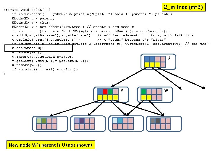 2_m tree (m=3) U V New node W’s parent is U (not shown) W