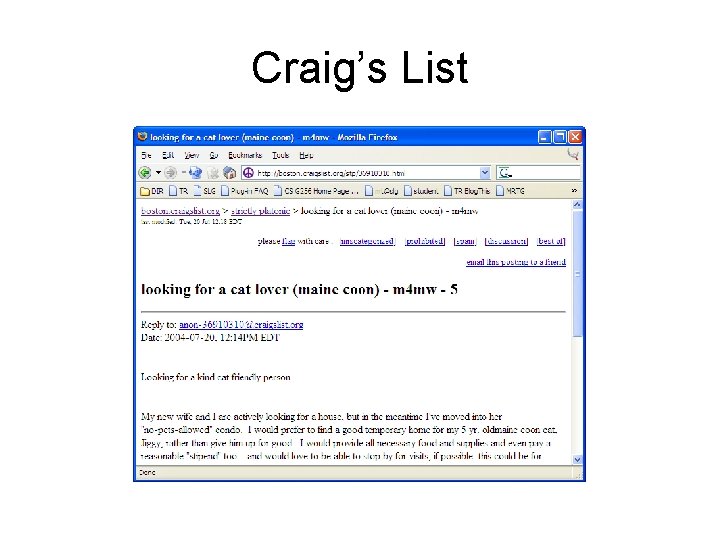 Craig’s List 