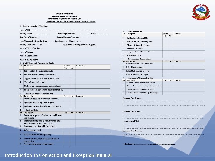 Introduction to Correction and Exception manual 42 Introduction to Correction and Exception manual 42