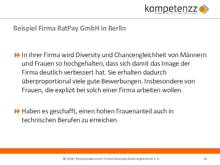 Beispiel Firma Rat. Pay Gmb. H in Berlin In ihrer Firma wird Diversity und