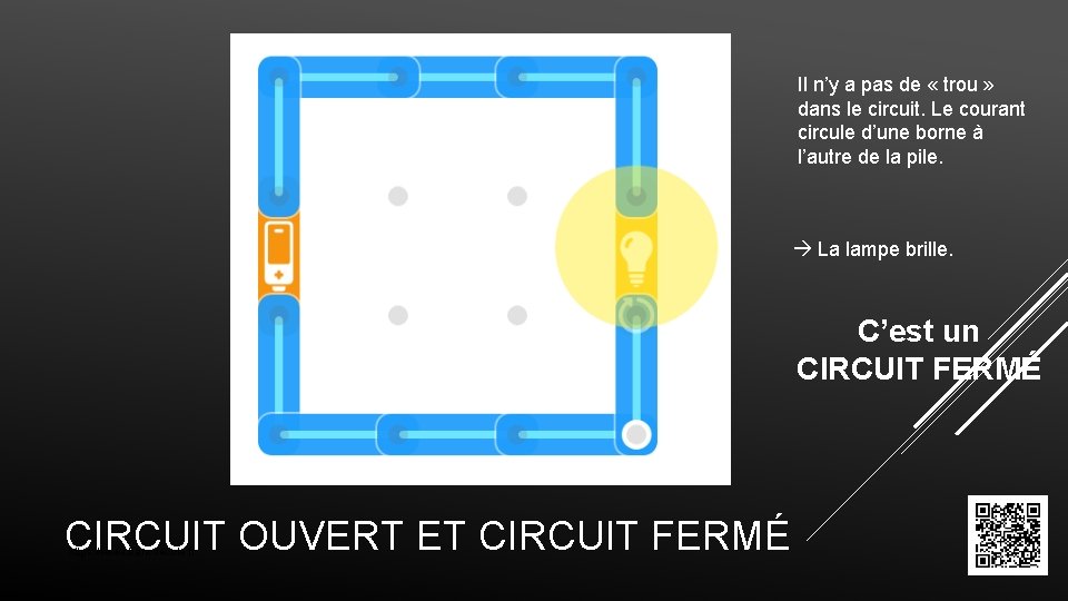 Il n’y a pas de « trou » dans le circuit. Le courant circule