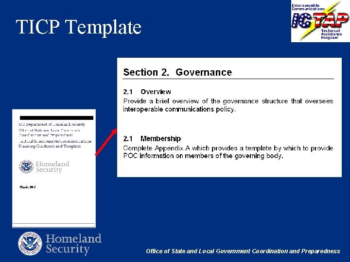 TICP Template Office of State and Local Government Coordination and Preparedness 