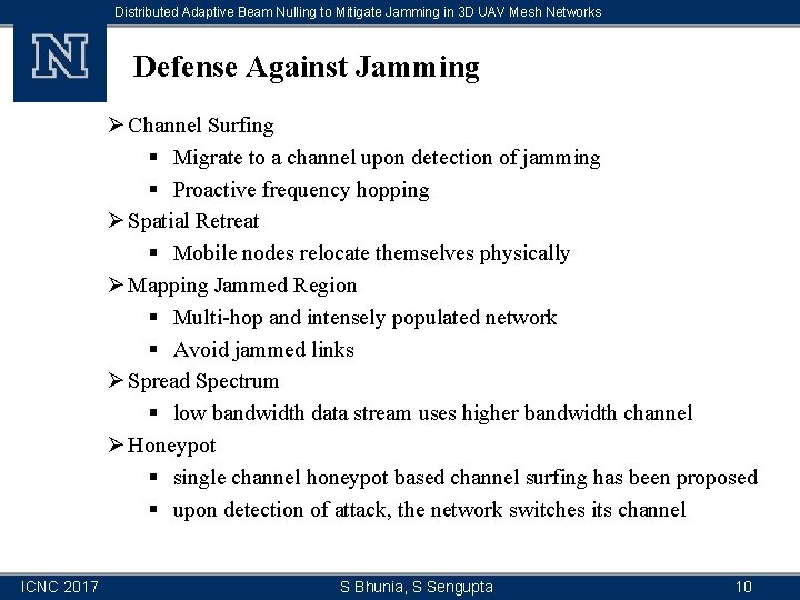 Distributed Adaptive Beam Nulling to Mitigate Jamming in 3 D UAV Mesh Networks Defense