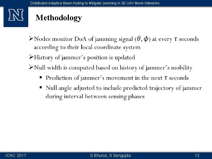 Distributed Adaptive Beam Nulling to Mitigate Jamming in 3 D UAV Mesh Networks Methodology