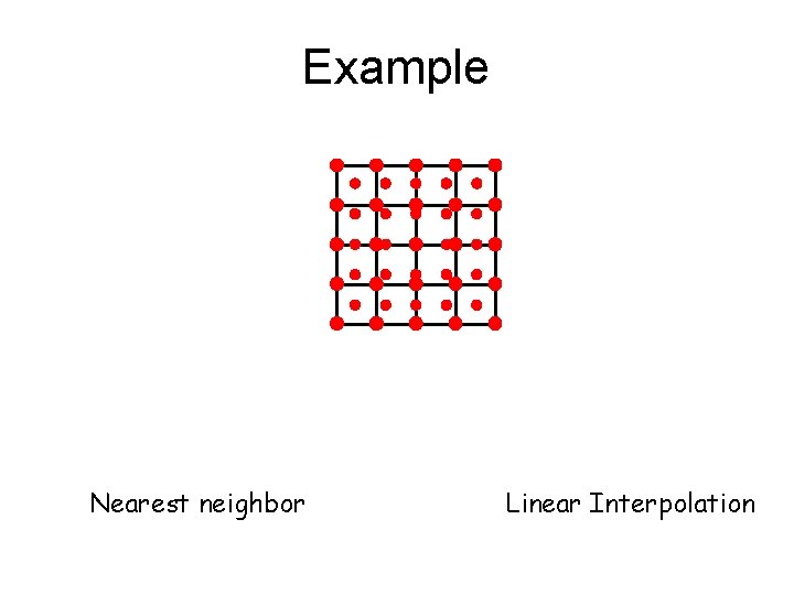 Example Nearest neighbor Linear Interpolation 