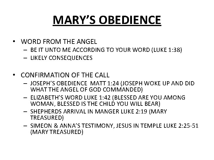 MARY’S OBEDIENCE • WORD FROM THE ANGEL – BE IT UNTO ME ACCORDING TO