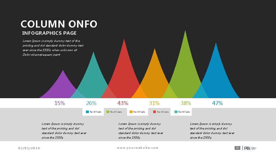 COLUMN ONFO INFOGRAPHICS PAGE Lorem Ipsum is simply dummy text of the printing and