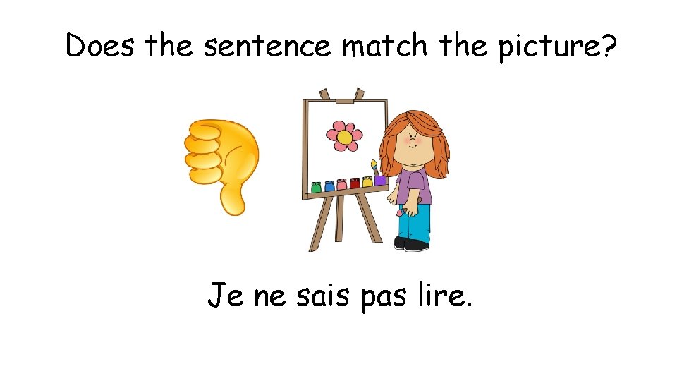 Does the sentence match the picture? Je ne sais pas lire. 