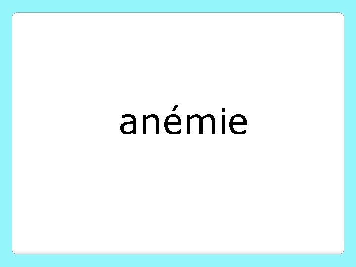 anémie 