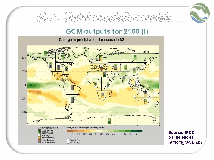 GCM outputs for 2100 (I) Source: IPCC online slides (SYR fig 3 -3 a