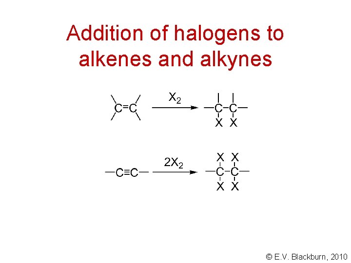 Addition of halogens to alkenes and alkynes © E. V. Blackburn, 2010 