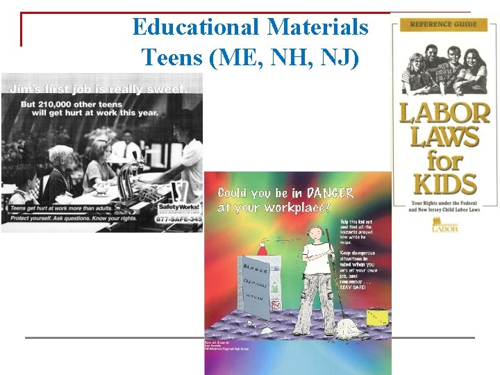 Educational Materials Teens (ME, NH, NJ) 