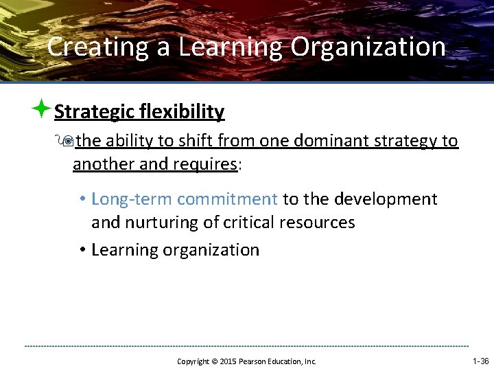 Creating a Learning Organization ªStrategic flexibility 9 the ability to shift from one dominant