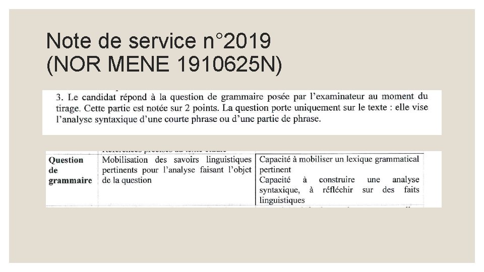 Note de service n° 2019 (NOR MENE 1910625 N) 