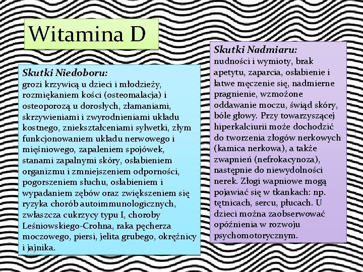 Witamina D Skutki Niedoboru: grozi krzywicą u dzieci i młodzieży, rozmiękaniem kości (osteomalacja) i