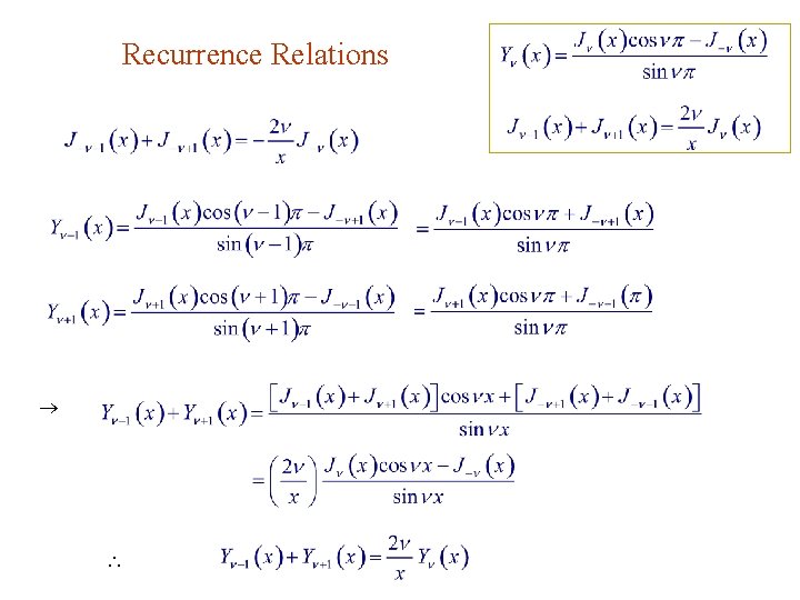 Recurrence Relations Recurrence Relations