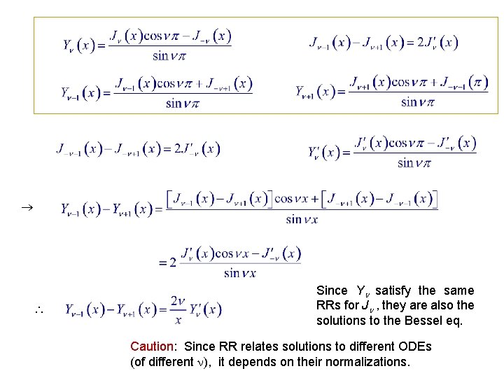 Since Y satisfy the same RRs for J , they are also the Since Y satisfy the same RRs for J , they are also the