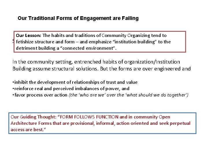 Our Traditional Forms of Engagement are Failing Our Lesson: The habits and traditions of