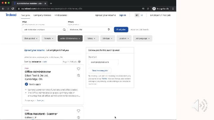 Screen shot of setting up alerts  Screen shot of setting up alerts
