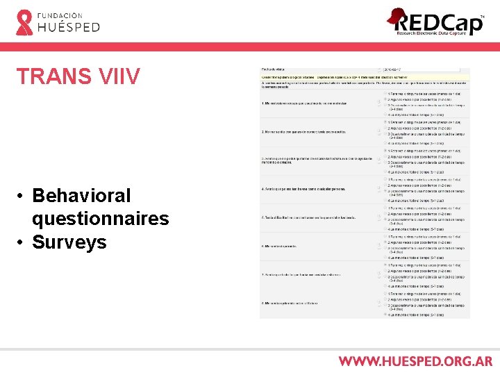 TRANS VIIV • Behavioral questionnaires • Surveys 