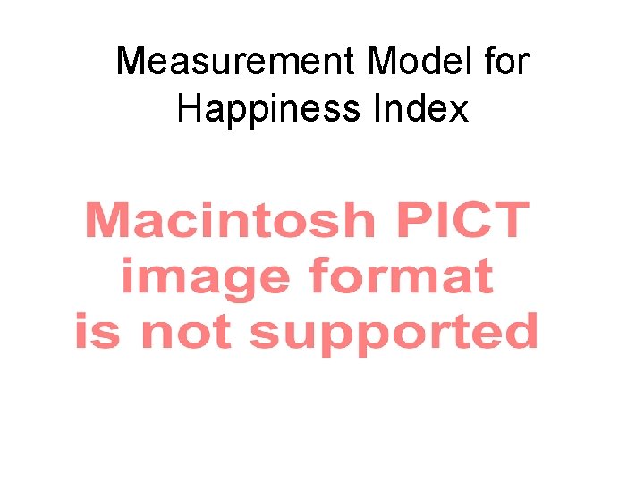 Measurement Model for Happiness Index 