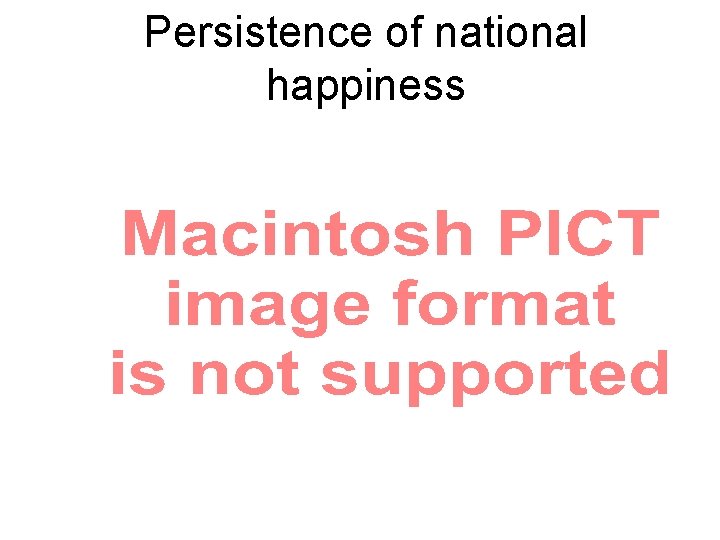 Persistence of national happiness 