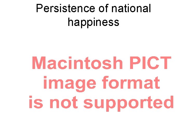 Persistence of national happiness 