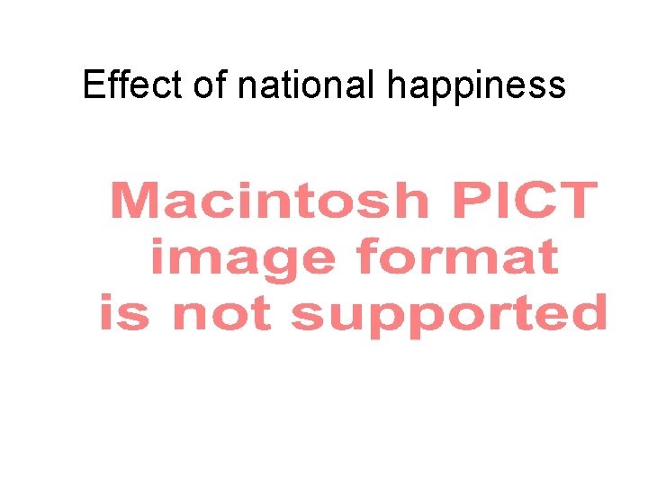 Effect of national happiness 