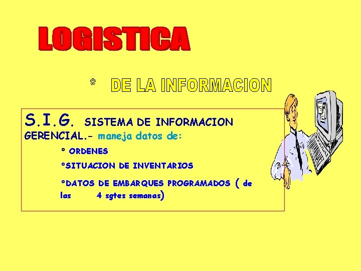 S. I. G. SISTEMA DE INFORMACION GERENCIAL. - maneja datos de: ° ORDENES °SITUACION