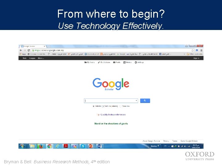 From where to begin? Use Technology Effectively. Bryman & Bell: Business Research Methods, 4